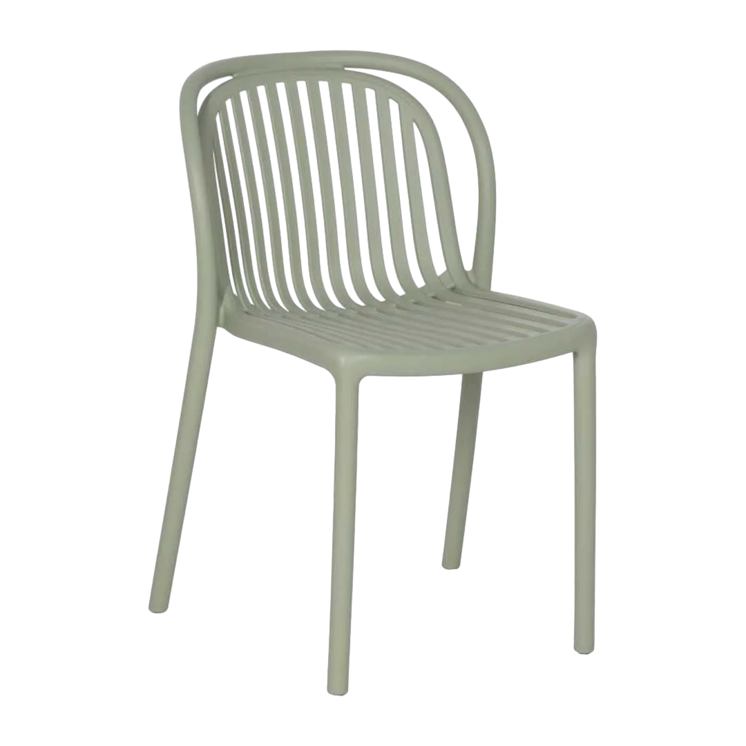 Silla apilable de polipropileno verde para exterior 51x57x78cm - Ixia - 613683IX - foto-transparente