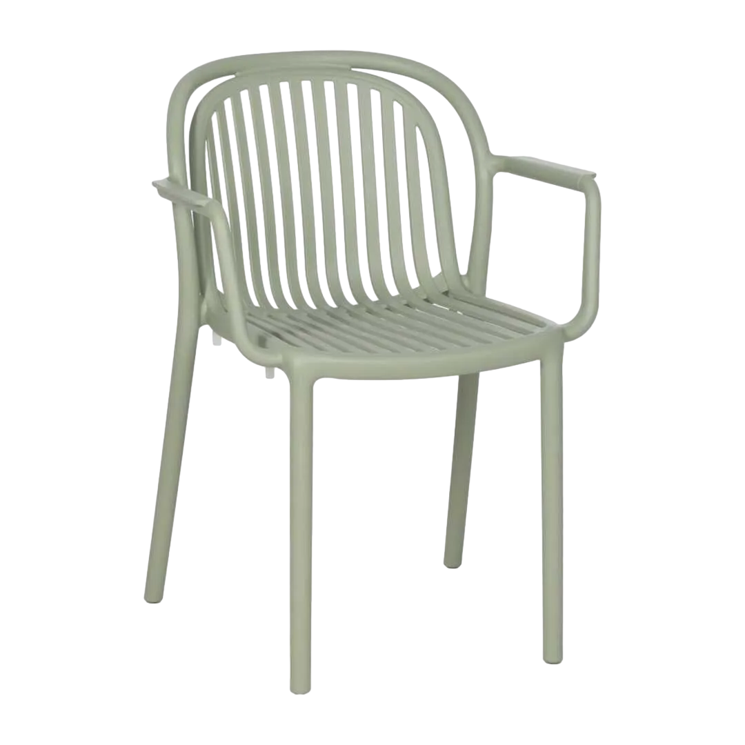 Silla apilable de polipropileno verde cumple normativa EN581 para exterior 57x57x78cm - Ixia - 613687IX - foto-transparente
