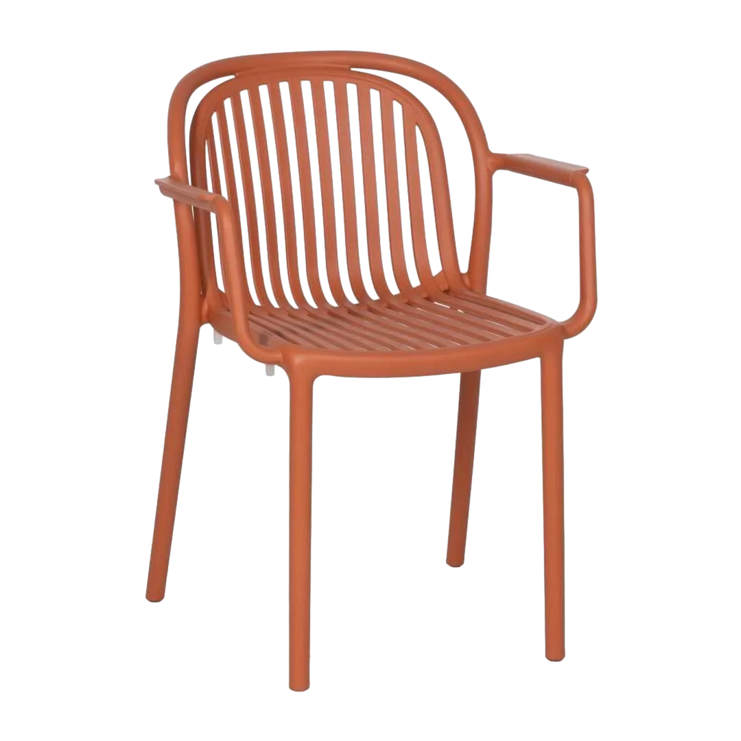 Silla apilable de polipropileno color terracota homologada EN581 para exterior altura asiento 45cm 57x57x78cm - Ixia - 613689IX - foto-transparente