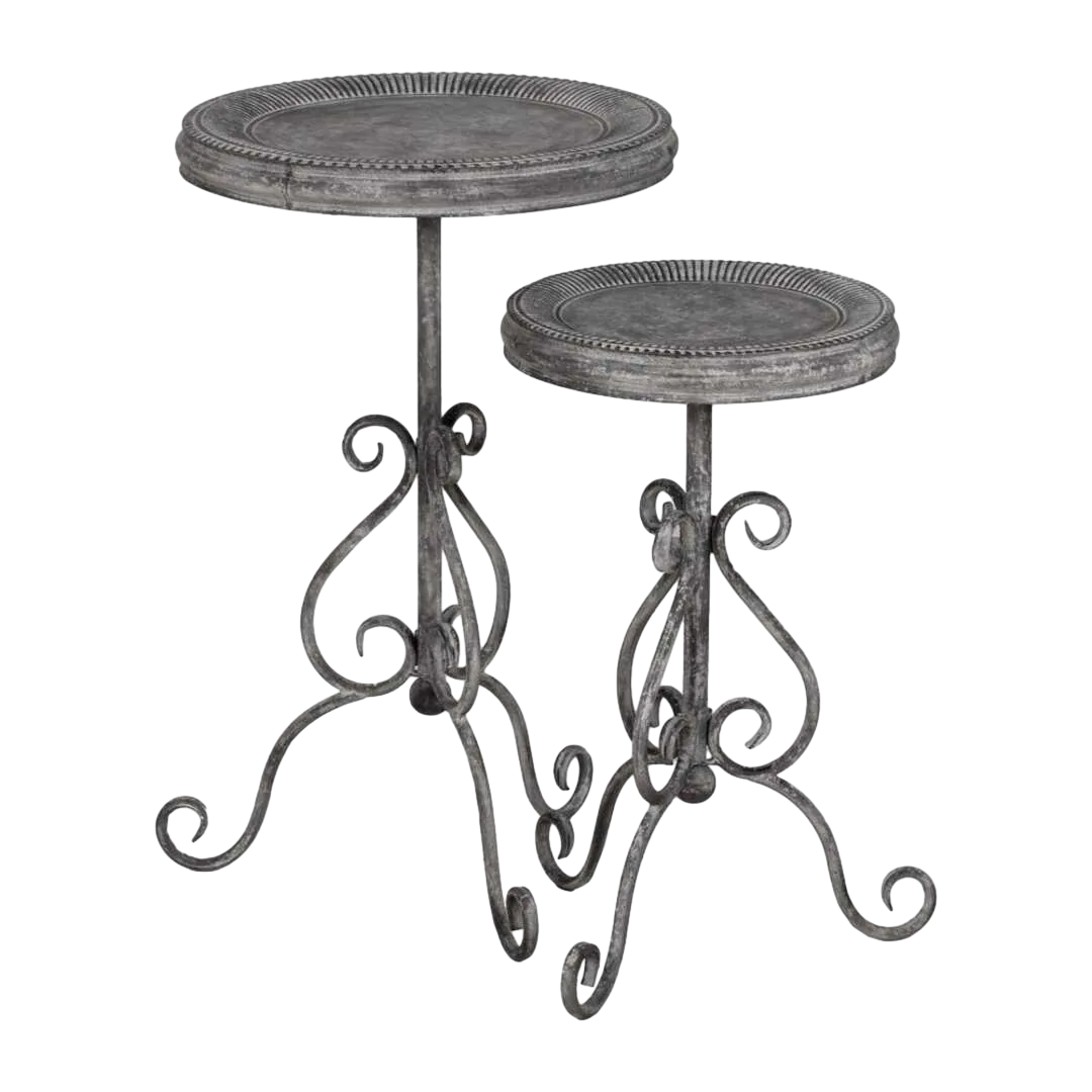 Mesita auxiliar de metal gris 45.50x45.50x73.50cm - Ixia - 613695IX - foto-transparente
