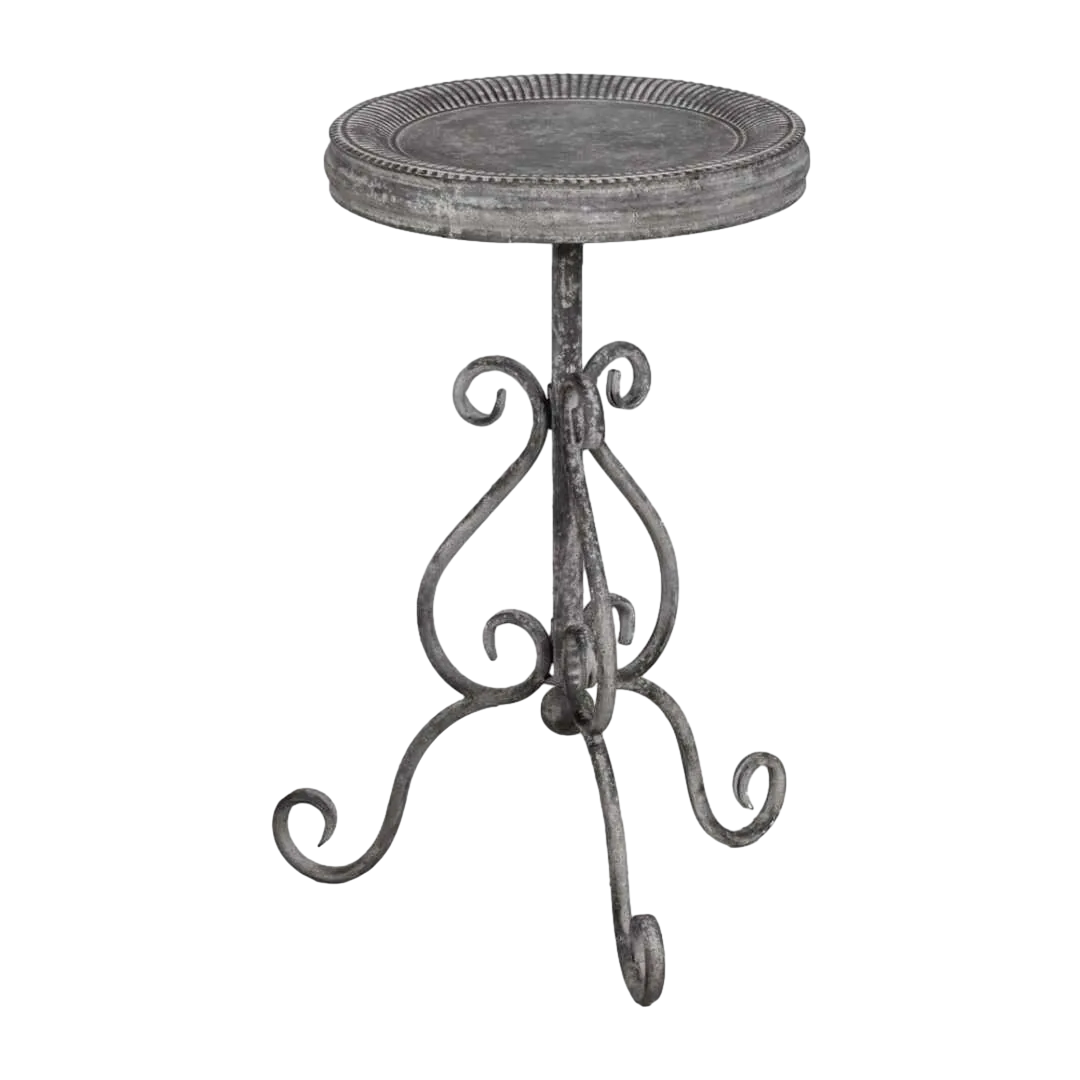Mesita auxiliar de metal gris 36x36x61cm - Ixia - 613696IX - foto-transparente