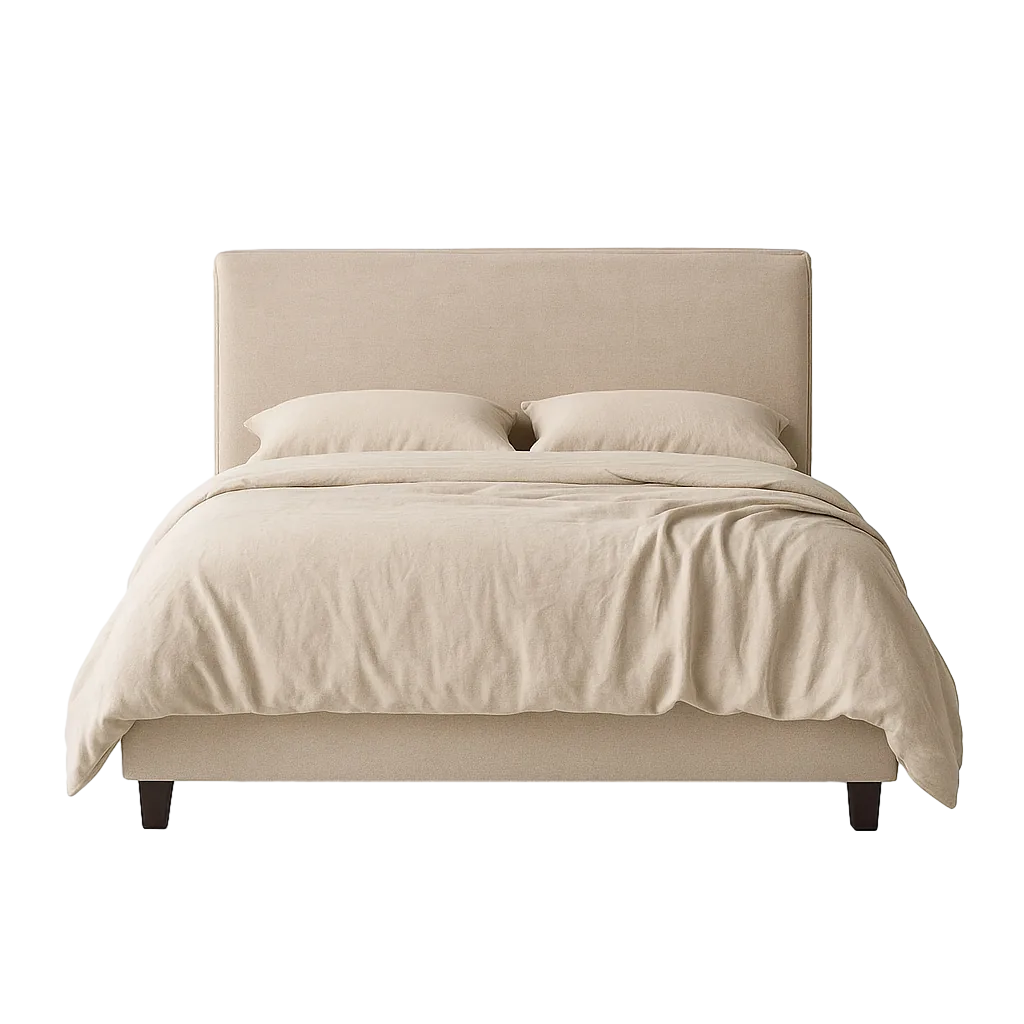 Cabecero desenfundable tapizado en tejido 100% poliéster beige 190x8x100cm - Ixia - 613732IX - foto-transparente
