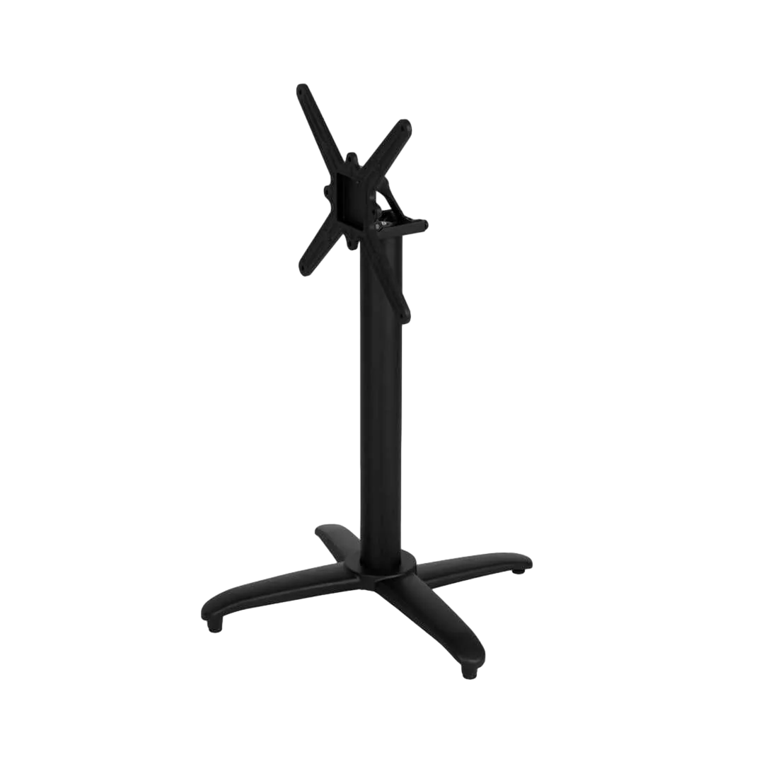 Patas para mesa plegable en aluminio negro aptas para tableros cuadrados hasta y redondos hasta 80cm de diámetro 62x62x72cm - Ixia - 614070IX - foto-transparente