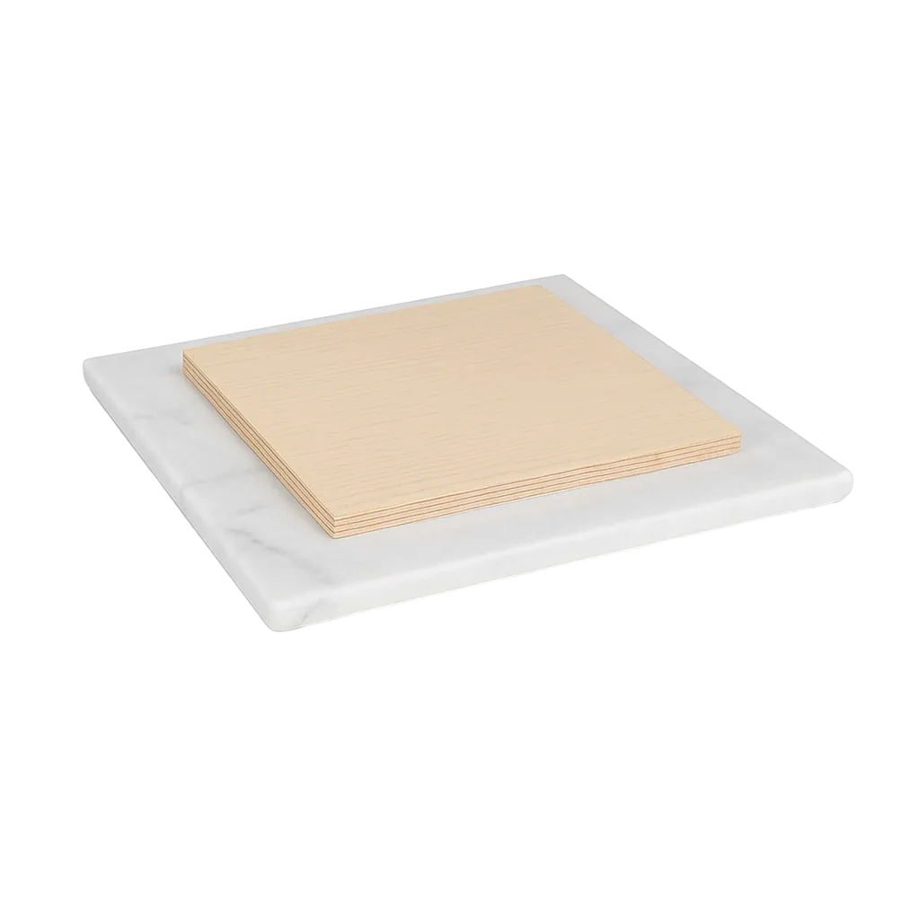 Tablero de mesa cuadrado en mármol blanco 60x60x1.80cm - Ixia - 614122IX - foto-transparente