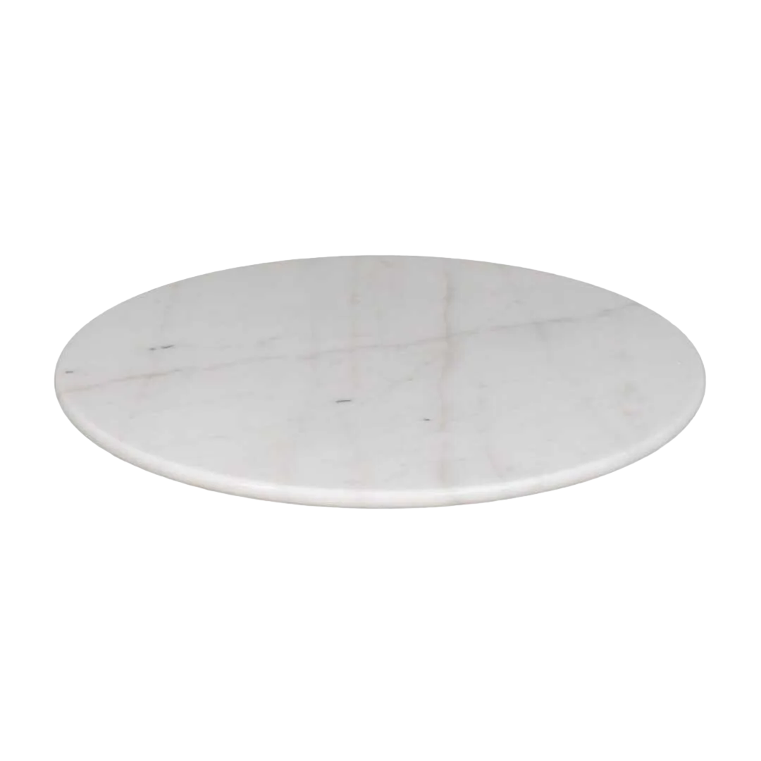 Tablero redondo para mesa en mármol blanco con base en DM 70x70x1.80cm - Ixia - 614123IX - foto-transparente