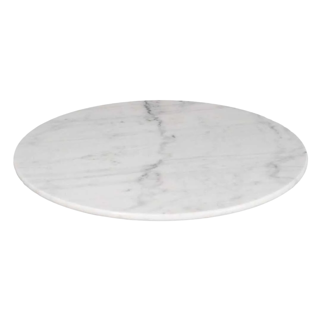 Tablero de mesa redondo blanco en mármol con base en DM 80x80x1.80cm - Ixia - 614125IX - foto-transparente