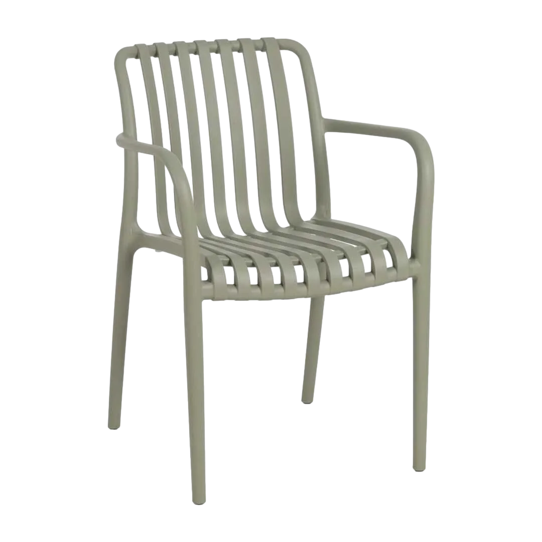 Silla apilable verde de polipropileno 56x57x81cm - Ixia - 614309IX - foto-transparente