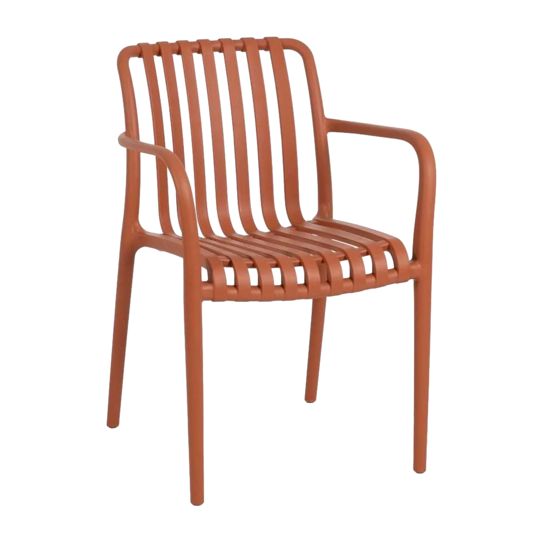 Silla apilable terracota de polipropileno 56x57x81cm - Ixia - 614310IX - foto-transparente