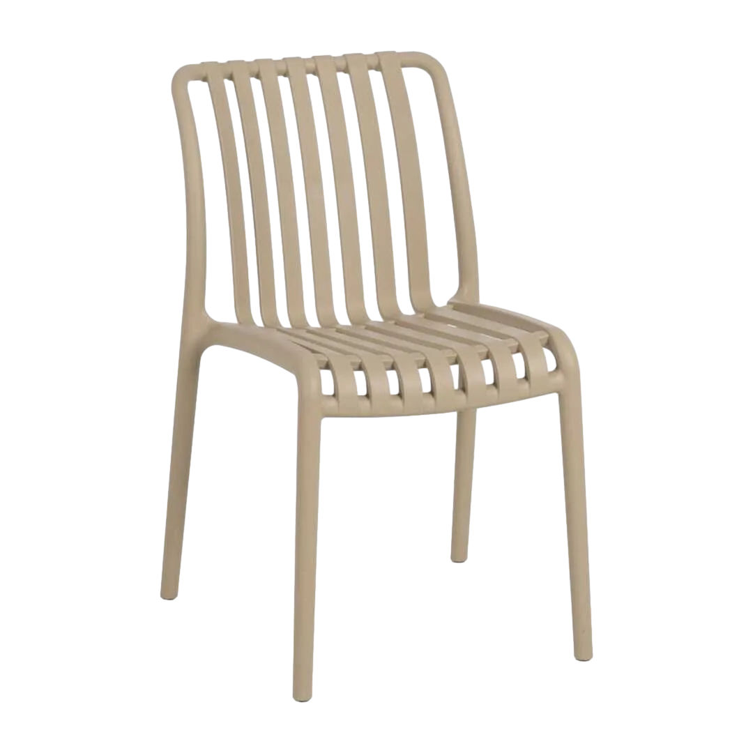 Silla apilable beige en polipropileno 50x58x80cm - Ixia - 614311IX - foto-transparente