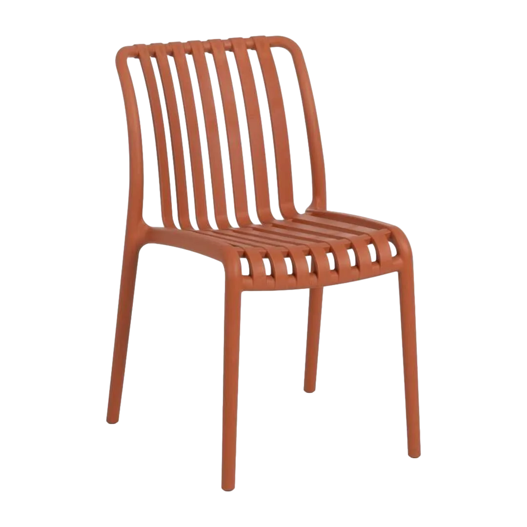 Silla apilable de polipropileno color terracota 50x58x80cm - Ixia - 614313IX - foto-transparente