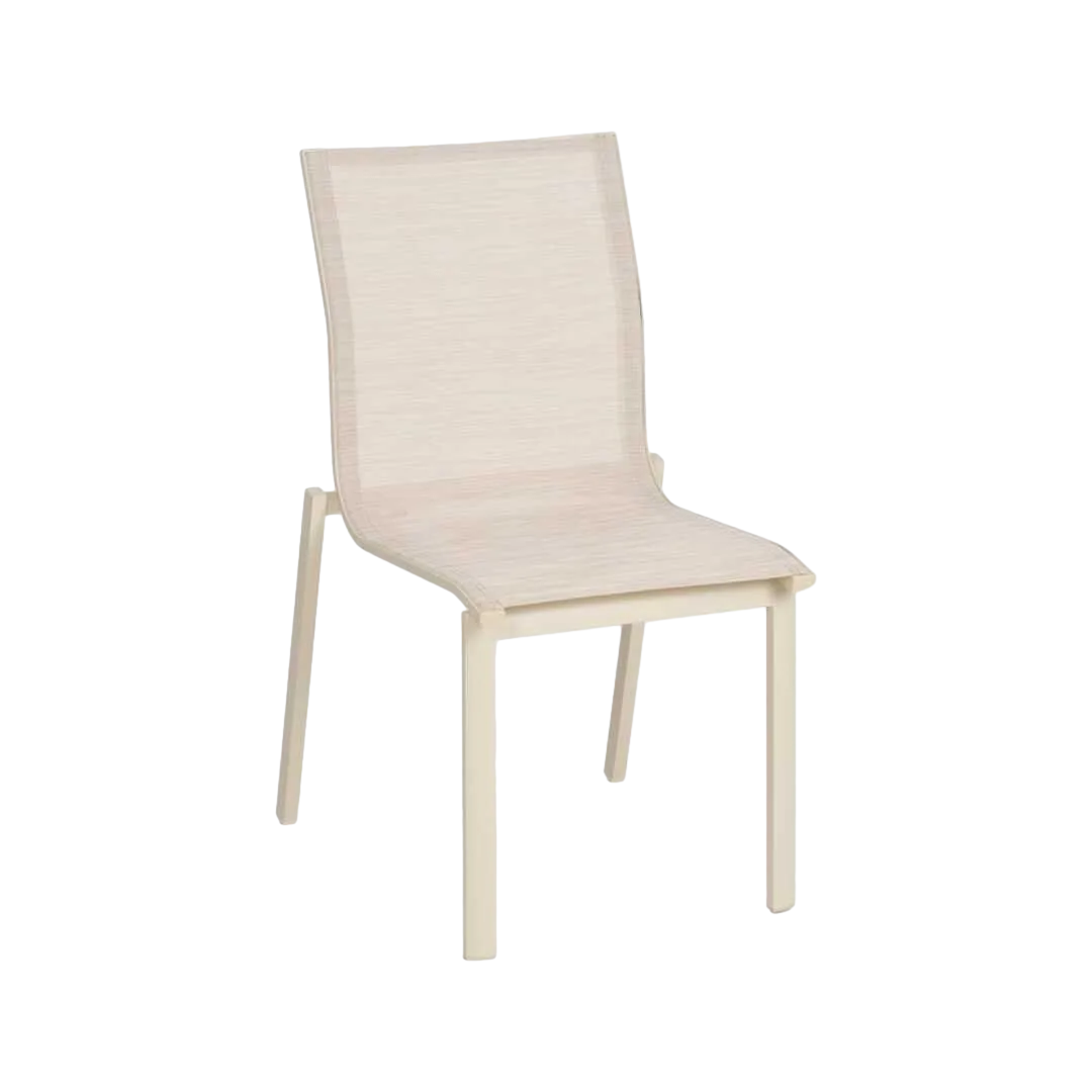 Silla apilable de aluminio y textileno 49x62x90cm - Ixia - 614436IX - foto-transparente