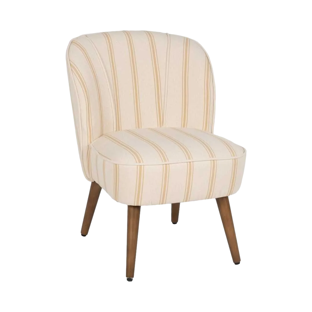 Sillón Rayas miel en madera de caucho 54x64x73cm - Ixia - 614510IX - foto-transparente