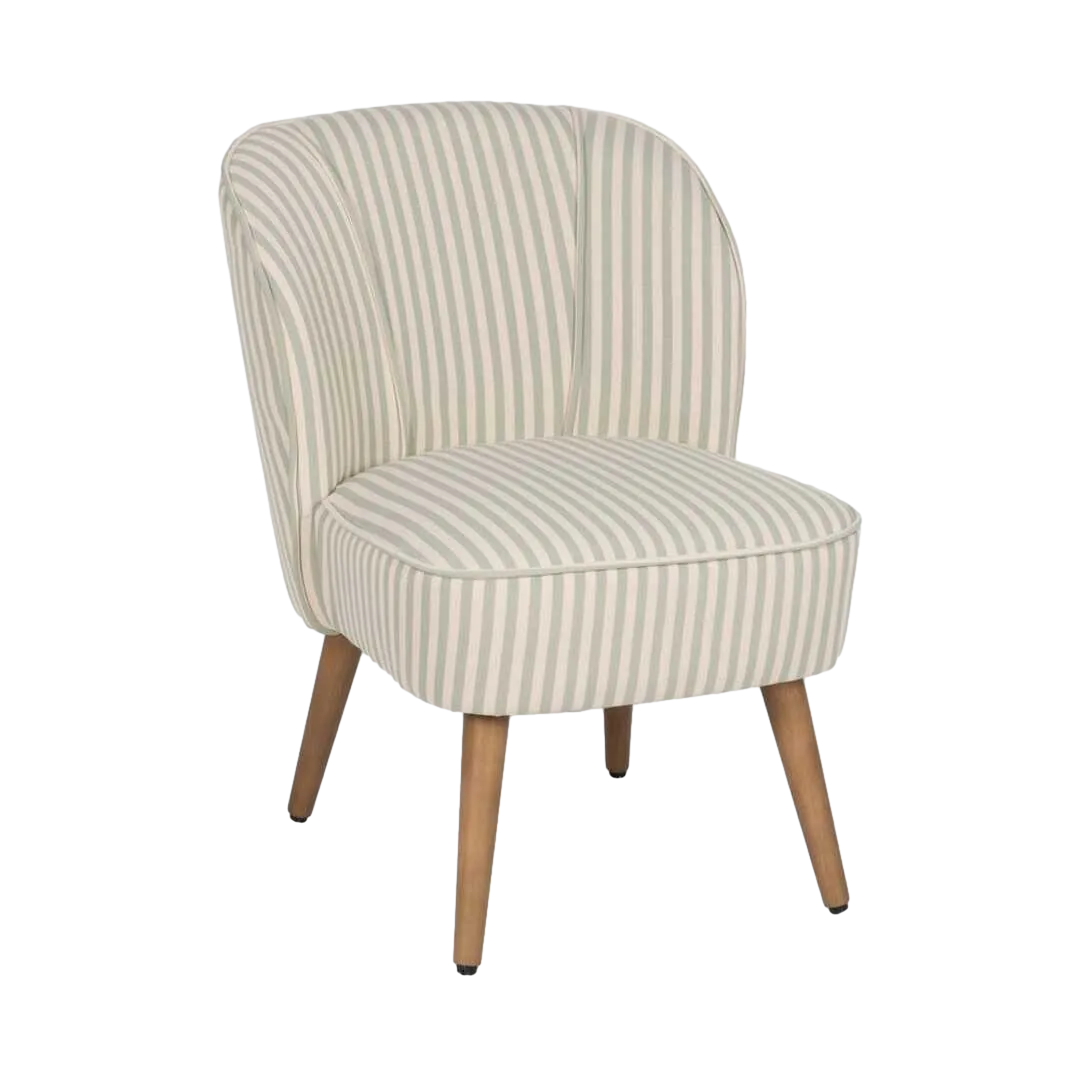 Sillón Rayas verde en madera de caucho 54x64x73cm - Ixia - 614512IX - foto-transparente