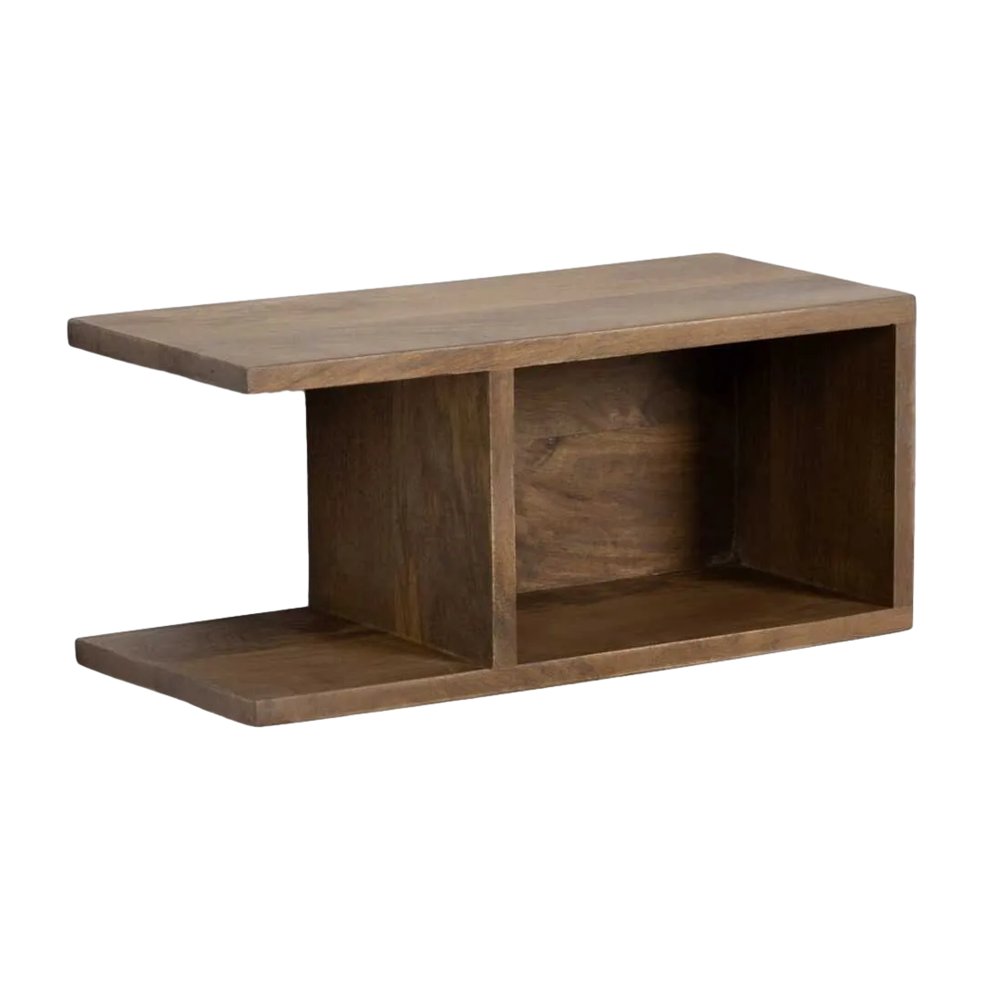 Mesita flotante de madera de mango color miel 45x20x20cm - Ixia - 614589IX - foto-transparente