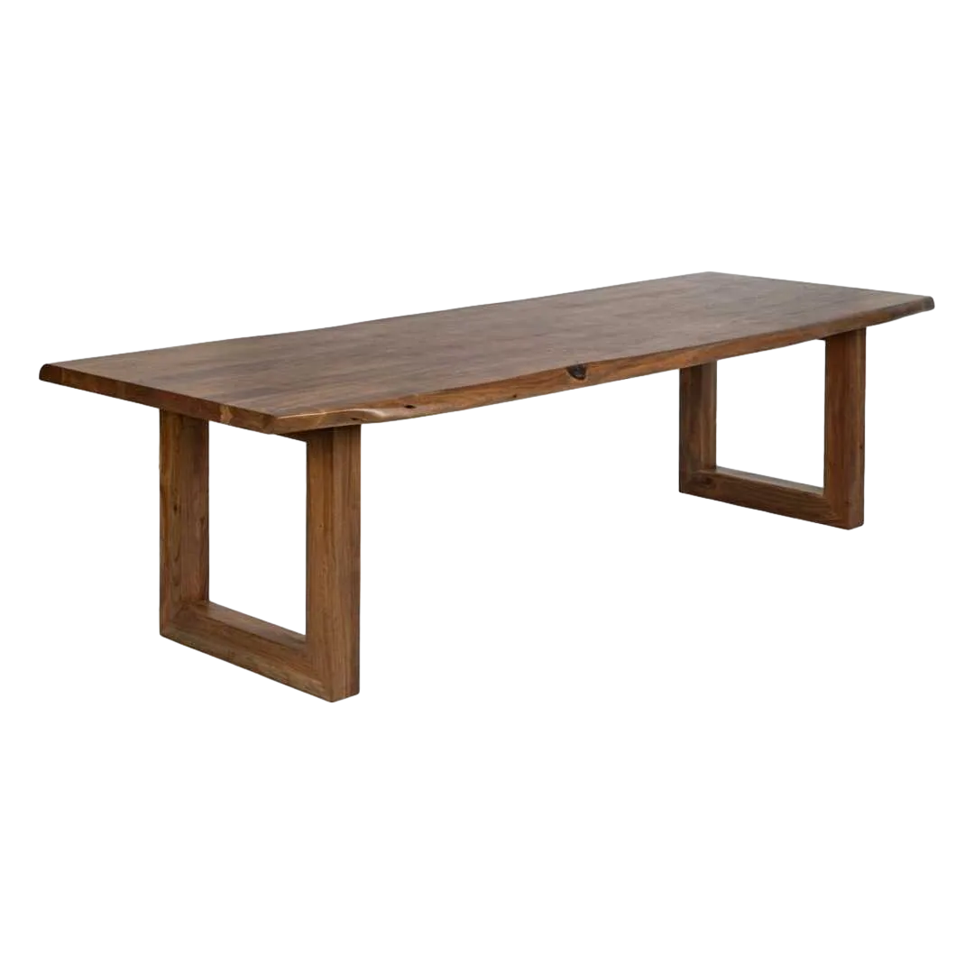 Mesa de comedor marrón en madera de acacia 280x100x77cm - Ixia - 614597IX - foto-transparente