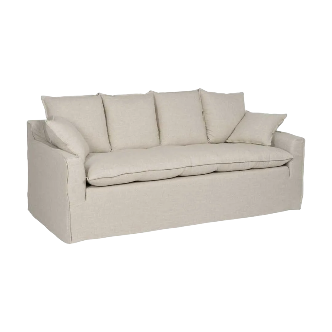 Sofá 4 plazas en tejido natural desenfundable patas de madera 220x100x91cm - Ixia - 614608IX - foto-transparente