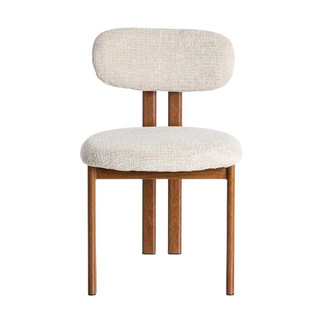 Silla beige en tejido con estructura metálica 50x47x81cm - Ixia - 614631IX - foto-transparente