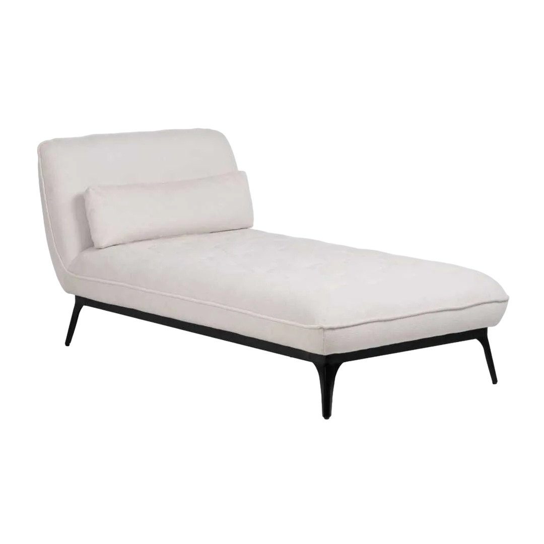 Chaise lounger crema en tejido con patas de metal 172x92x81cm - Ixia - 614712IX - foto-transparente