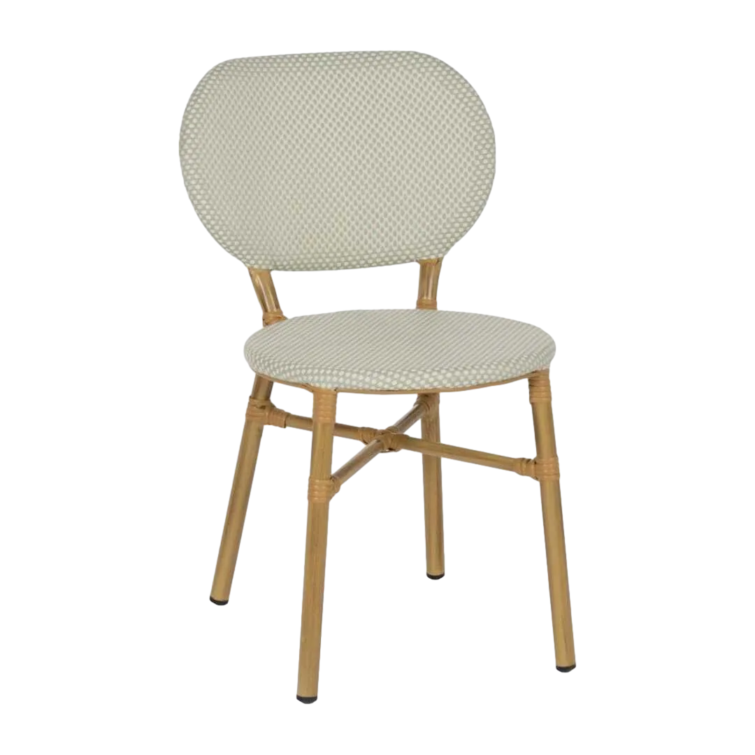 Silla aguamarina de aluminio y textileno apilable 47x60x79cm - Ixia - 614720IX - foto-transparente