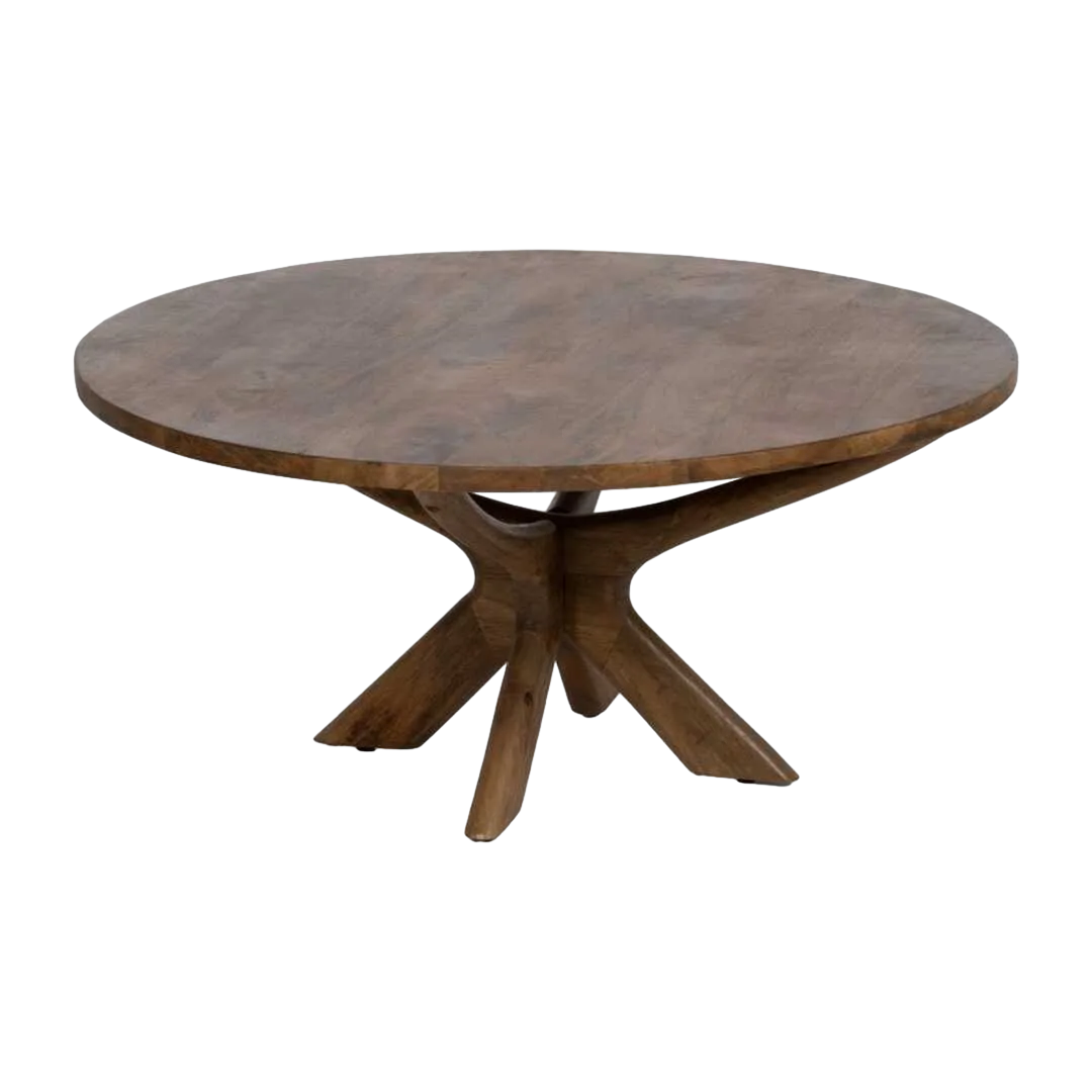 Mesa de centro en madera de mango para salón 100x100x46cm - Ixia - 614766IX - foto-transparente