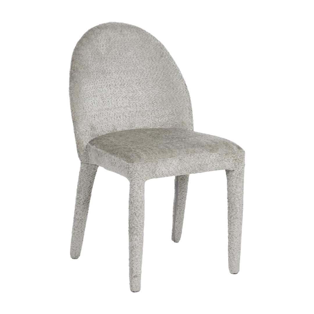 Silla beige tapizada en poliéster con estructura metálica y relleno foam 47x61.50x85cm - Ixia - 614775IX - foto-transparente