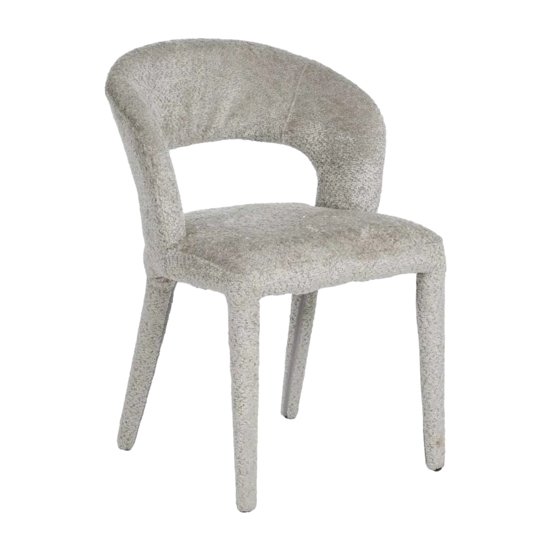Silla beige en tejido poliéster con estructura metálica 55x60x80cm - Ixia - 614776IX - foto-transparente