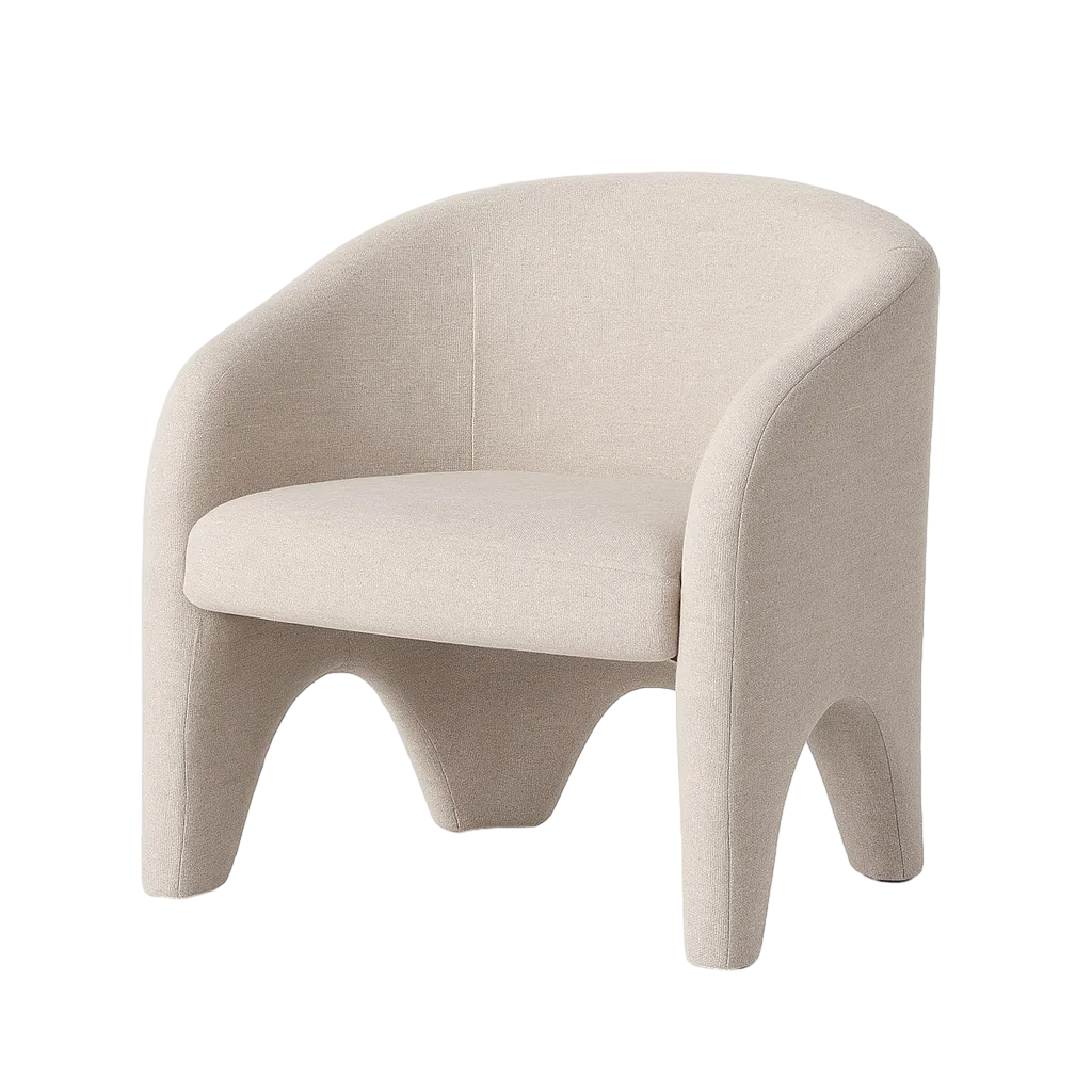 Sillón beige tapizado en tejido para salón 74x73x75cm - Ixia - 614777IX - foto-transparente