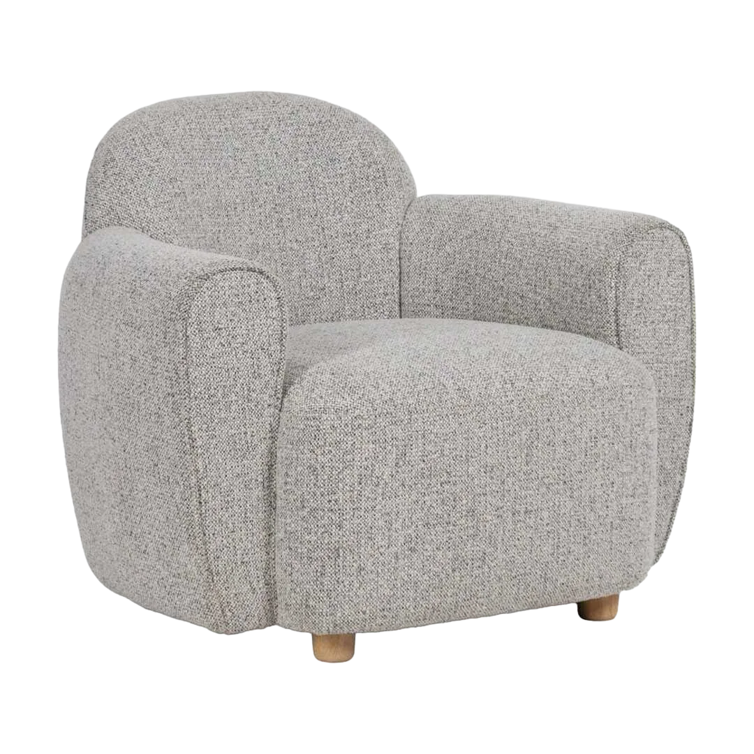 Sillón jaspeado en tejido 100% poliéster con estructura de madera 90x81x67cm - Ixia - 614778IX - foto-transparente