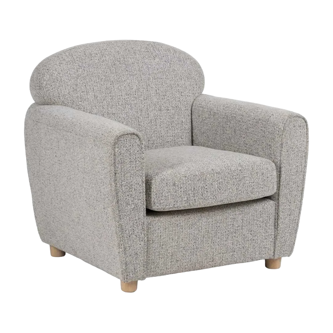Sillón jaspeado de tejido para salón con estructura de madera y relleno de foam 81x75x82cm - Ixia - 614779IX - foto-transparente