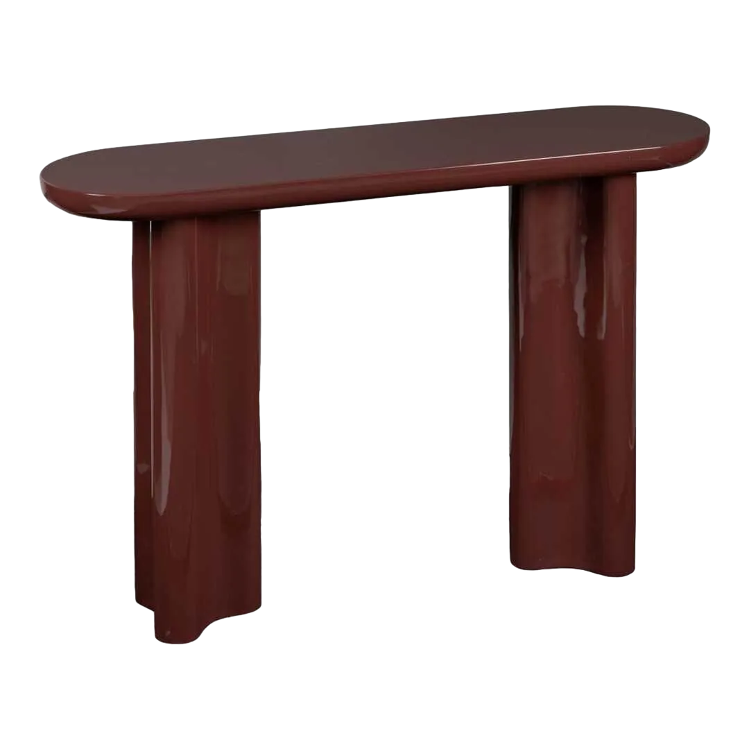 Consola lacada granate en DM para entrada con patas 75cm 120x35x80cm - Ixia - 614910IX - foto-transparente