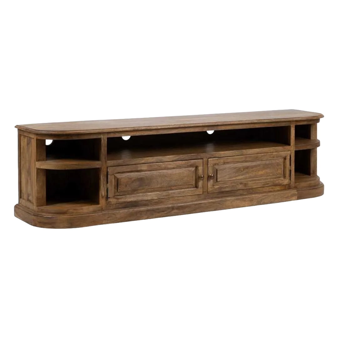 Mueble TV en madera de mango natural para salón 198x45x50cm - Ixia - 614965IX - foto-transparente