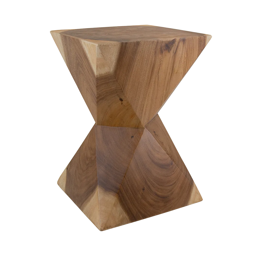 Mueble auxiliar Prisma de madera de suar hecho a mano 35x50x35cm - Moycor - 615003MYC - foto-transparente