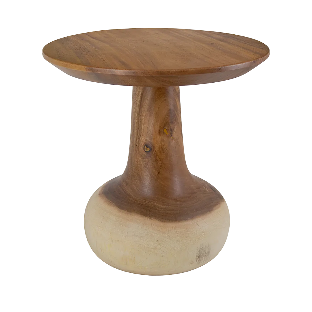 Mesa auxiliar en madera de suar natural hecha a mano - Moycor - 615005MYC - foto-transparente