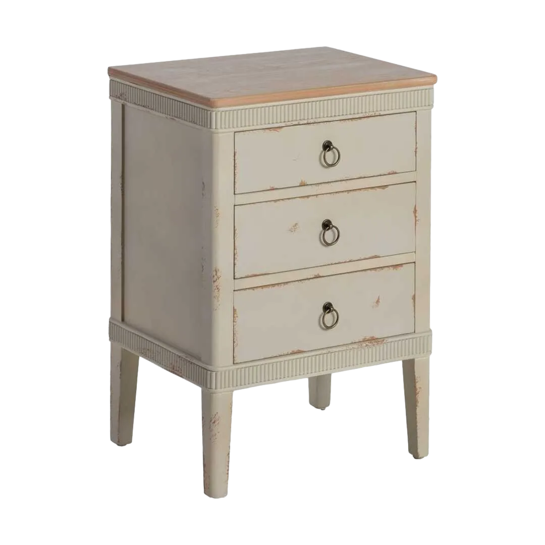 Mesita natural crema en madera de abeto y DM con cajón 50x38x72cm - Ixia - 615203IX - foto-transparente
