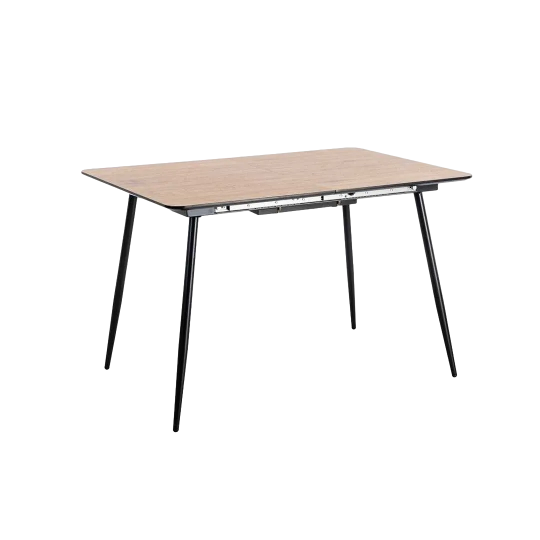 Mesa extensible natural en DM con patas de hierro 120x80x75cm - Ixia - 615209IX - foto-transparente
