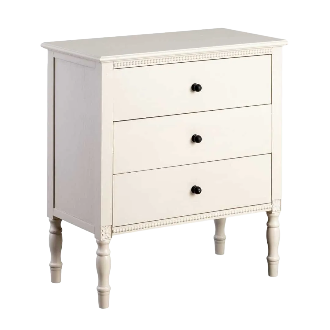 Mesita gris claro en DM con cajones 61x33x66cm - Ixia - 615279IX - foto-transparente