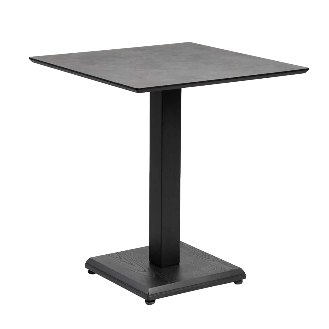 Mesa cuadrada antracita metal y madera con tablero MDF 68x68x75cm - Ixia - 615311IX - foto-transparente