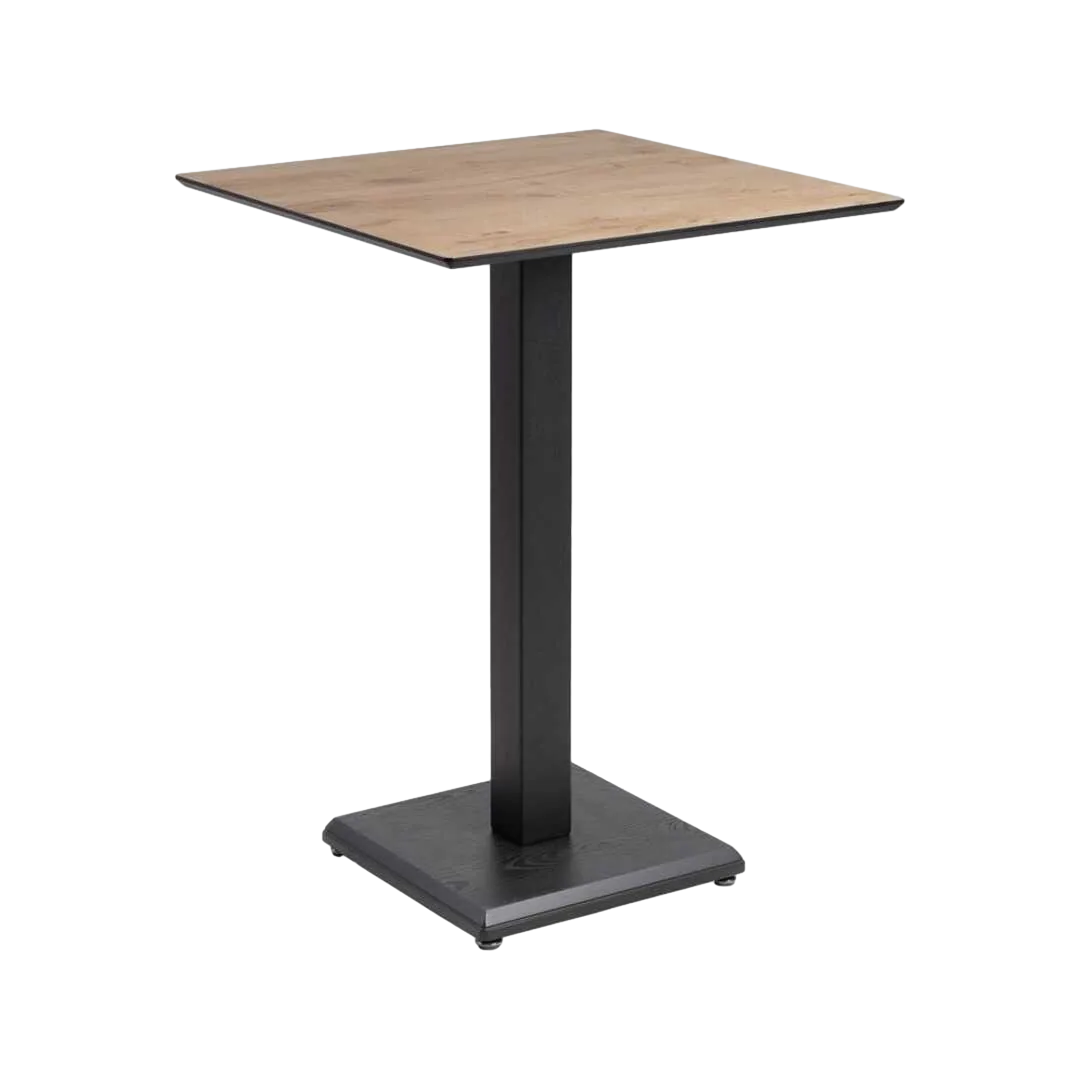 Mesa alta natural de metal y madera 68x68x100cm - Ixia - 615312IX - foto-transparente