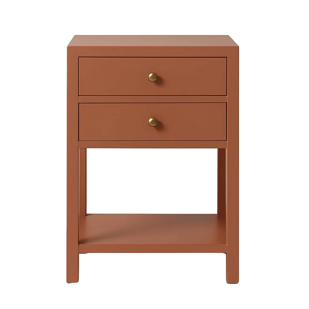 Mesita auxiliar en DM color moka con patas de abeto 45x30x66cm - Ixia - 615361IX - foto-transparente