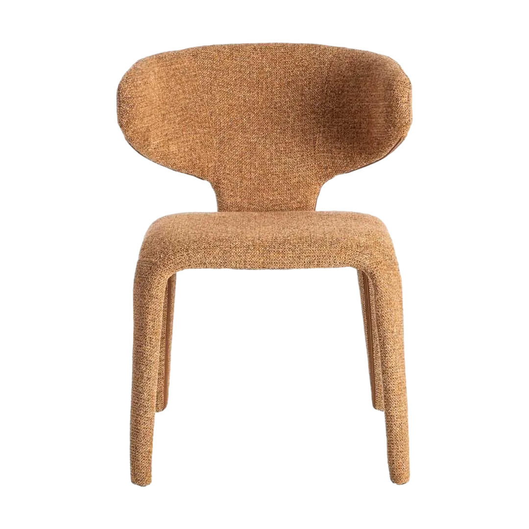 Silla en tejido jaspeado marrón con estructura metálica 58x60x81cm - Ixia - 615374IX - foto-transparente