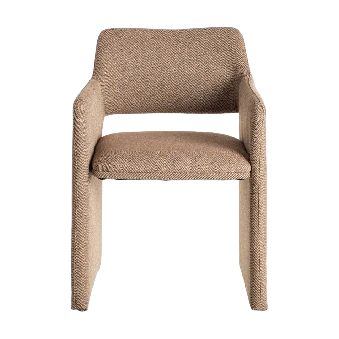 Silla Espiga en tejido marrón con estructura metálica 58x62.50x78cm - Ixia - 615375IX - foto-transparente