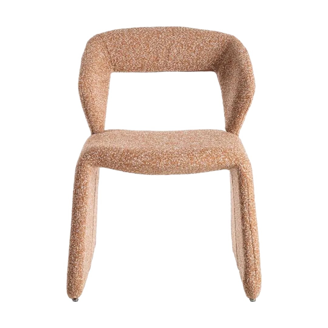 Silla tapizada en tejido salmón con estructura metálica certificada EN16139 altura de asiento 47cm 59x63x81cm - Ixia - 615377IX - foto-transparente