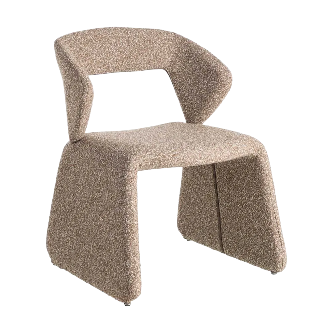 Silla beige de tejido con estructura metálica asiento 47cm 59x63x81cm - Ixia - 615378IX - foto-transparente