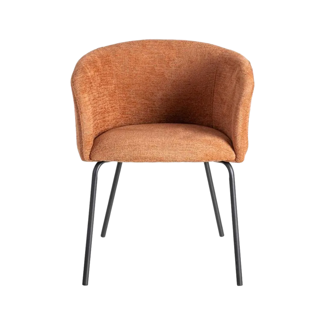 Silla color calabaza en tejido y metal asiento 47cm 61x56x77.50cm - Ixia - 615380IX - foto-transparente