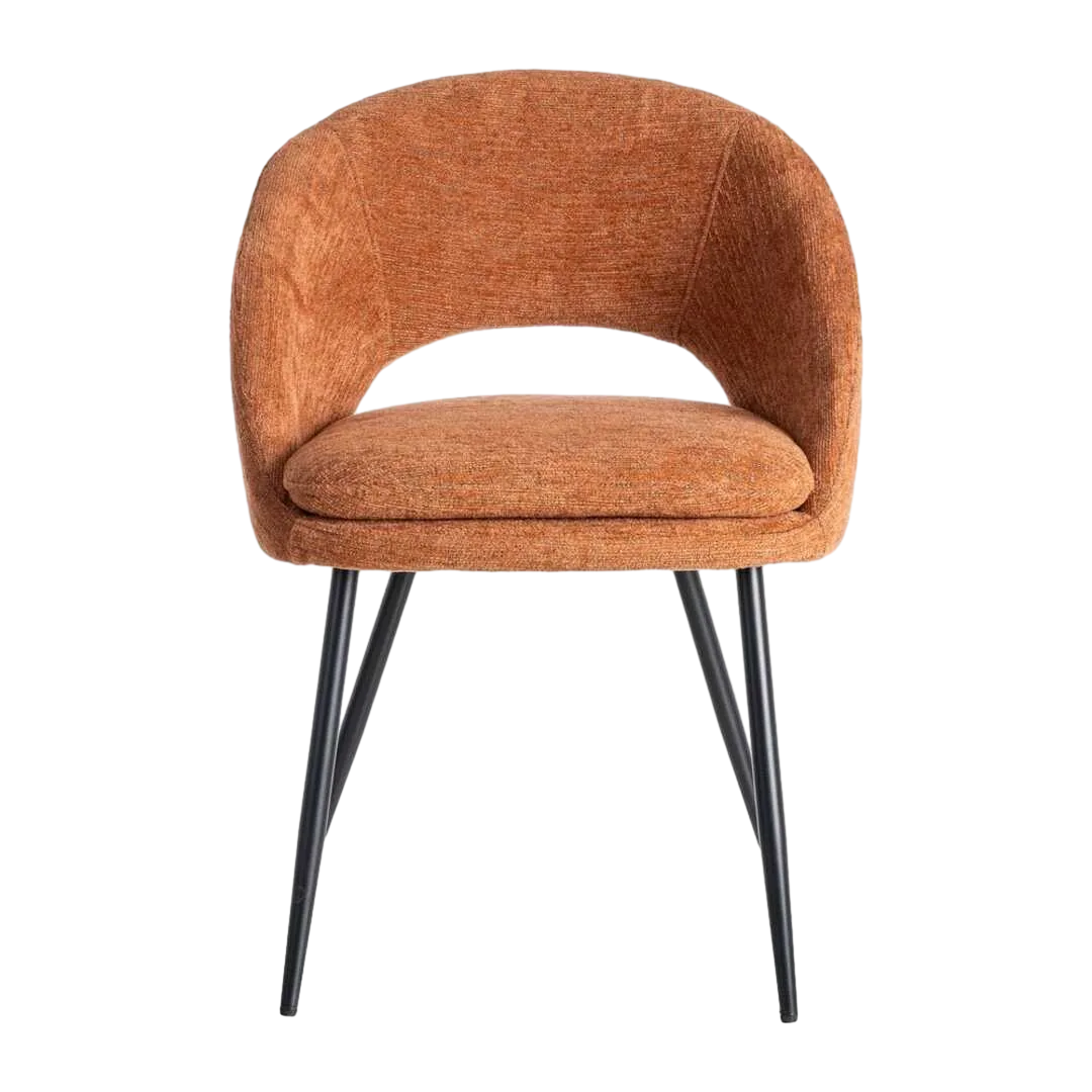 Silla calabaza tapizada en tejido poliéster estructura metálica patas hierro negro cojín desenfundable 58x60x80cm - Ixia - 615396IX - foto-transparente