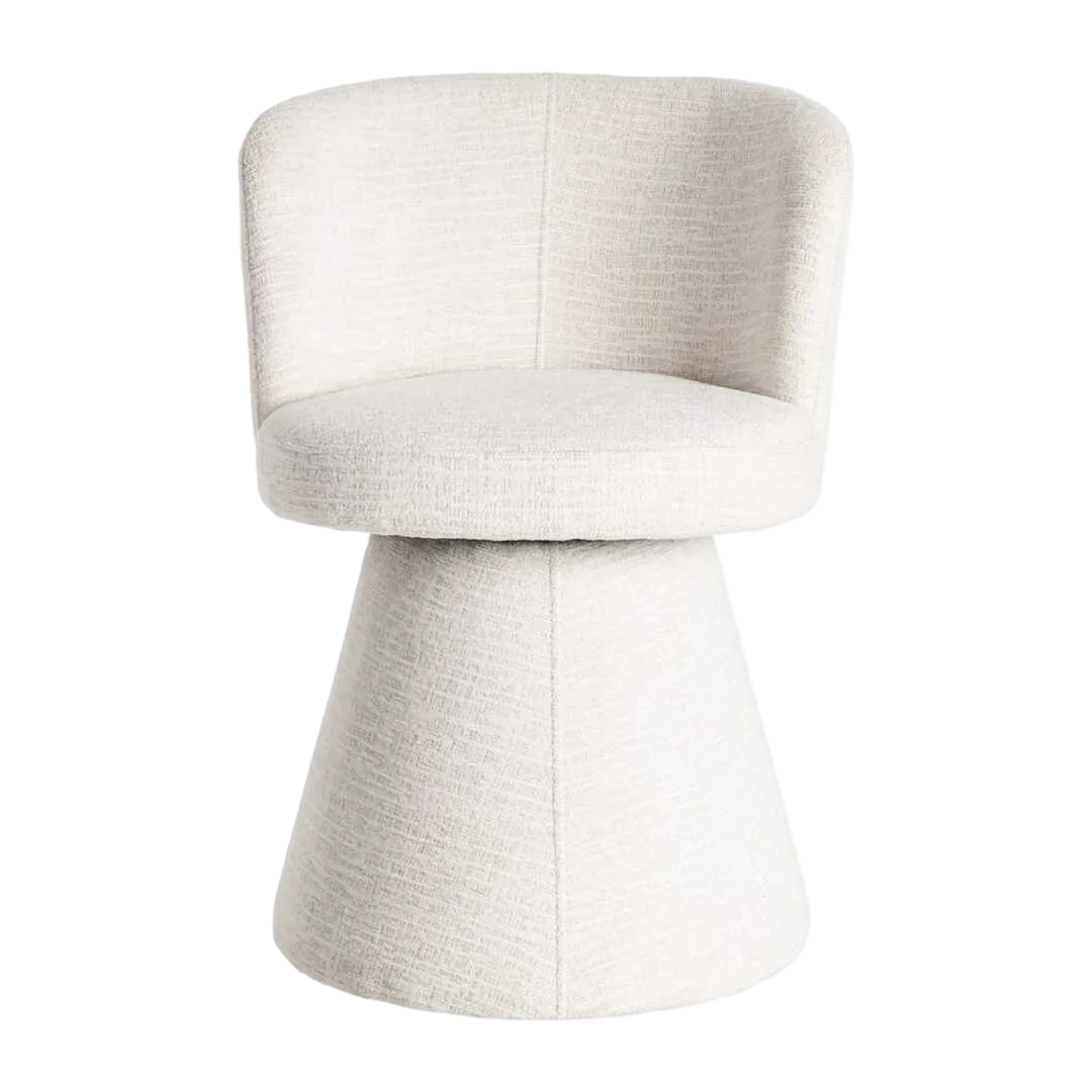 Silla tapizada crema en DM y tejido 100% poliéster retorno automático 55x50x77cm - Ixia - 615401IX - foto-transparente