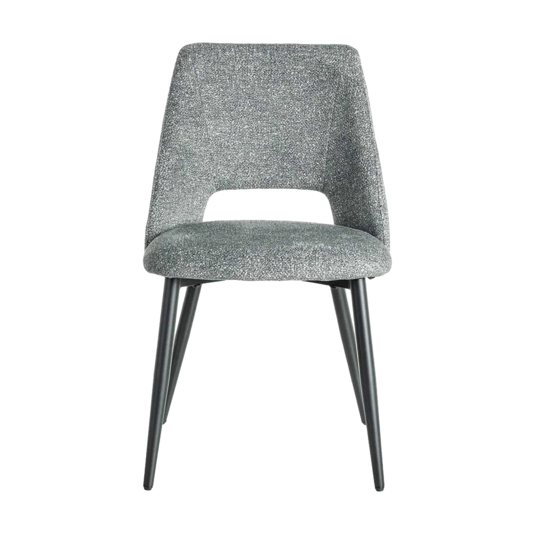 Silla jaspeada verde en tejido con patas de metal 50x57x81cm - Ixia - 615410IX - foto-transparente