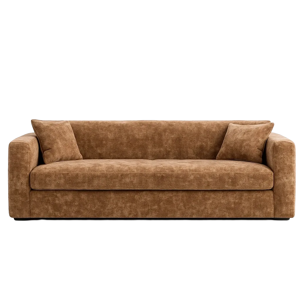 Sofá beige para salón tapizado en tejido con estructura de madera 245x100x64cm - Ixia - 615427IX - foto-transparente