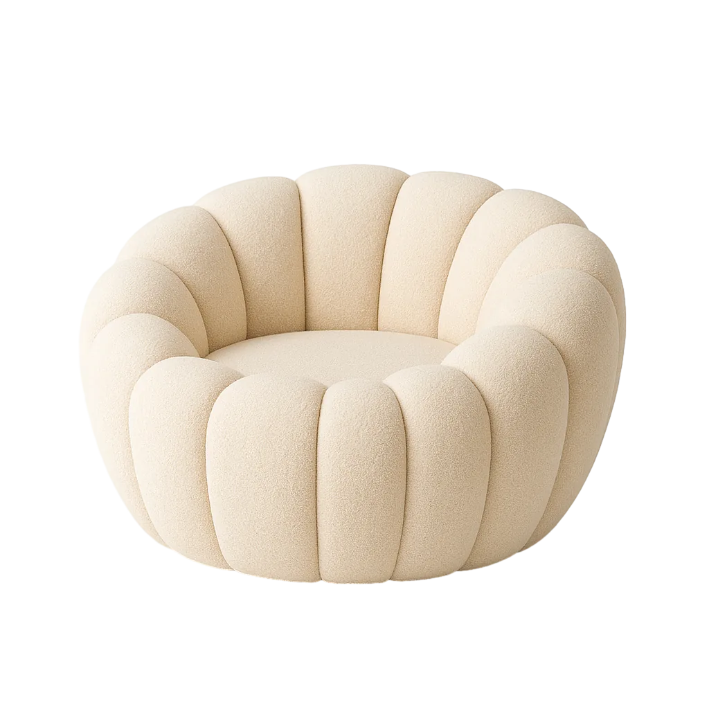Sillón beige en tejido 100% poliéster con estructura de madera conglomerada 92x89x61cm - Ixia - 615439IX - foto-transparente