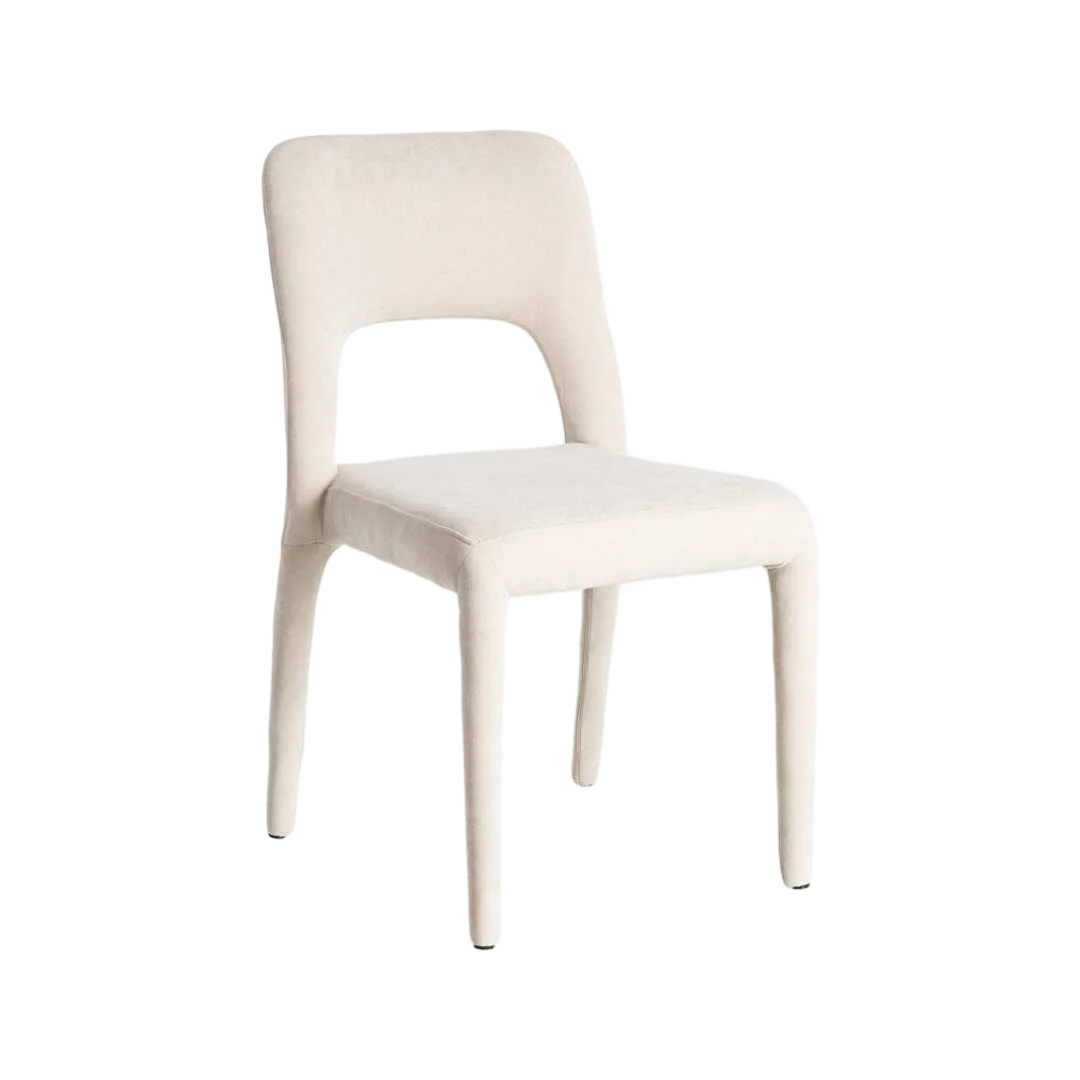 Silla apilable crema en tejido con estructura de metal 47x61x84cm - Ixia - 615452IX - foto-transparente